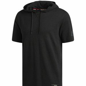 NWT ADIDAS MEN'S USA VOLLEYBALL SHORT RAW HEM SLEEVE‎ BLACK HOODIE XS